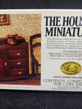 X-acto Chippendale House of Miniatures Brown Miniature Dry Sink Circa 1750-1790